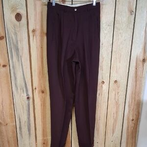 W Worth 100% Wool Dress Trousers Women Size 10 Office Event Career Burgundy